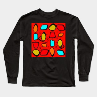 1950s abstract geometrical pattern Long Sleeve T-Shirt